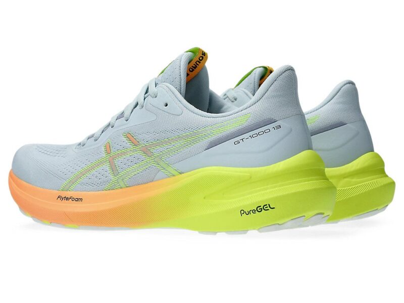 Asics Women Performance Running Shoes GT-1000 13,COOL GREY/SAFETY YELLOW - Image 3
